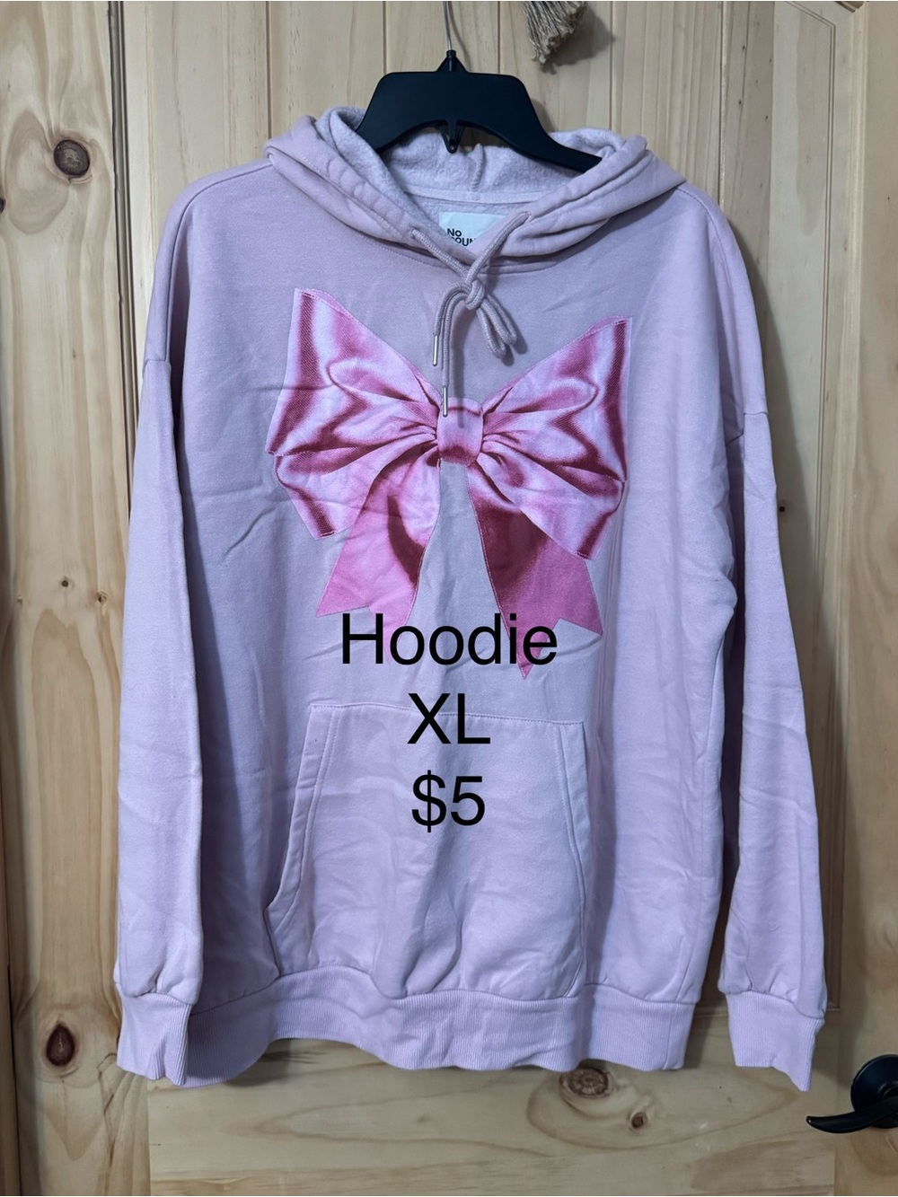 No Boundaries Pink Bow Pullover Hoodie